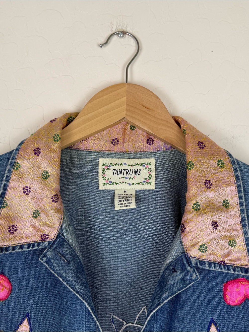 Vintage Tantrums Cat Denim Jacket Whimsy Whimsical - Picture 3 of 9